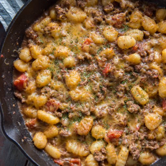 Easy Cheeseburger Gnocchi Skillet