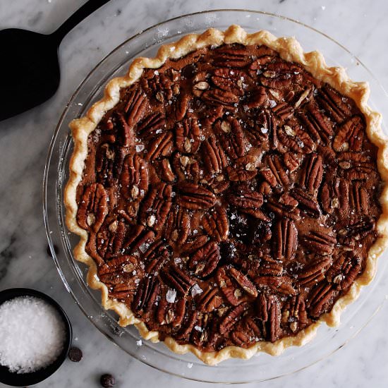 Chocolate Raspberry Pecan Pie
