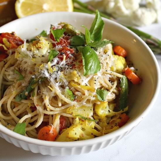 Roasted Veggie Turmeric Pasta