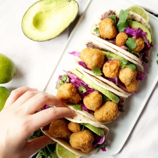crispy mushroom street tacos