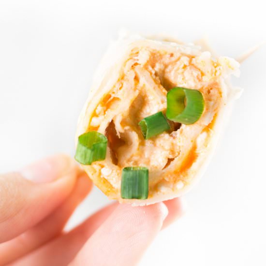 Healthy Buffalo Chicken Pinwheels
