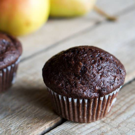 Chocolate Pear Muffins