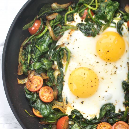 Turmeric Spinach and Eggs