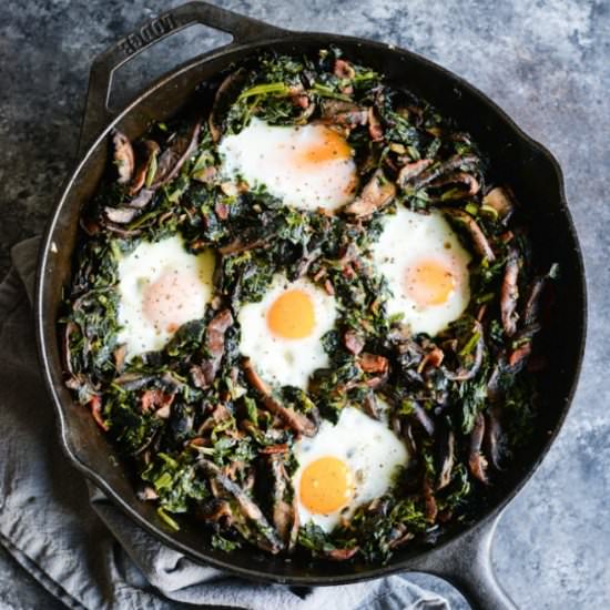 Spinach & Portobello Mushroom Hash