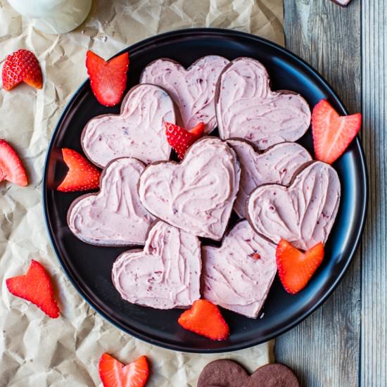 Strawberry Chocolate Sugar Cookies