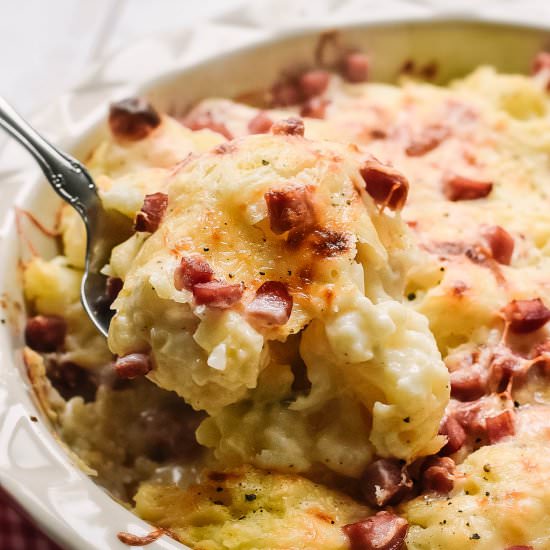 Cauliflower Ham & Cheese Gratin