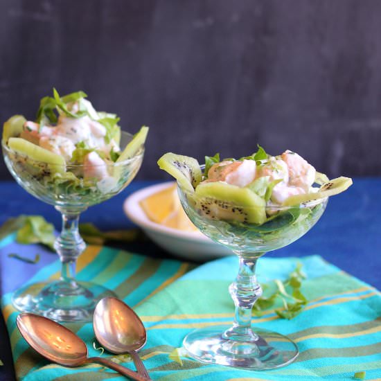 Prawns Cocktail with Kiwis