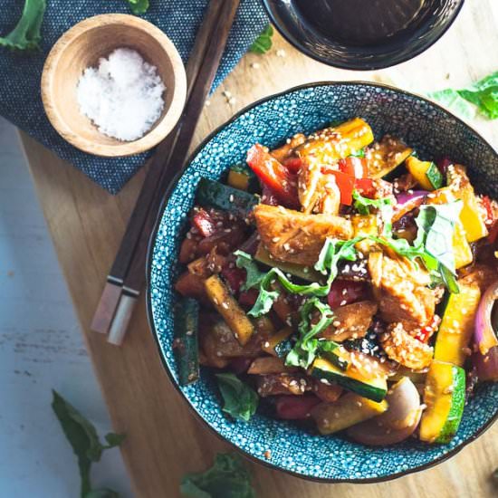 Spicy Salmon Stirfry