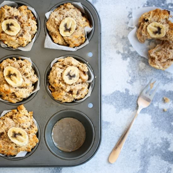 Sugar Free Apple + Banana Muffins