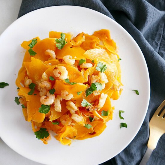 Butternut Squash Noodles & Shrimp
