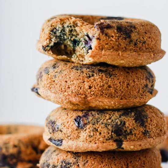 Baked Vegan Blueberry Donuts