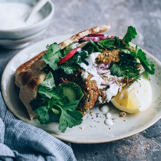 Falafel Sandwich in Pita Bread