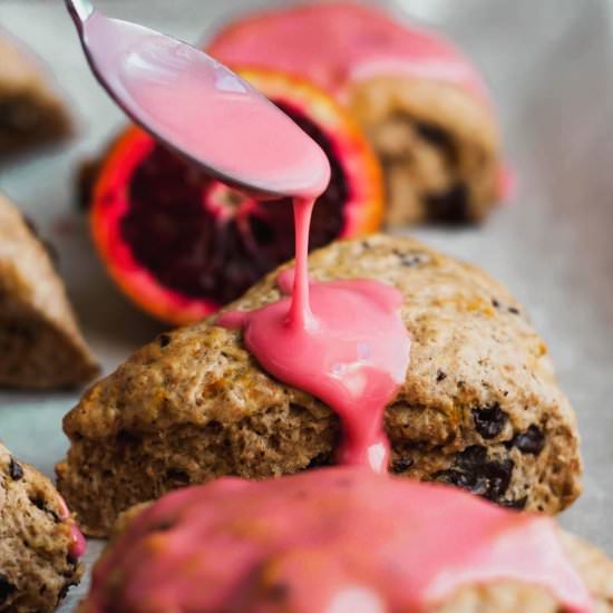 Dark Chocolate Blood Orange Scones