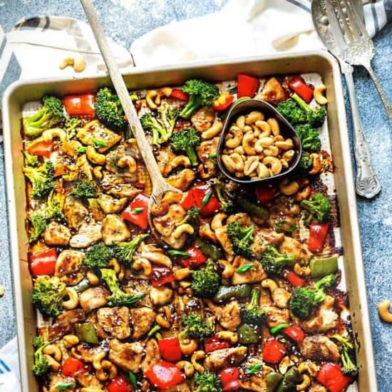Cashew Chicken Sheet Pan