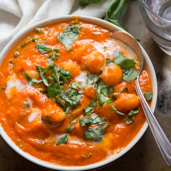 Tomato Basil Gnocchi Soup