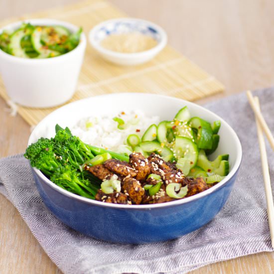 Black Garlic Tofu Bowl