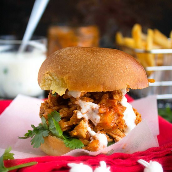 Pulled Butter Chicken Burger