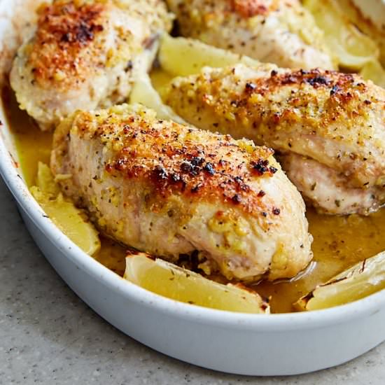 Baked Bone-In Lemon Chicken Breast