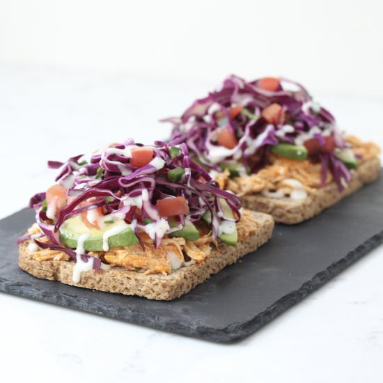 Open-Face Buffalo Chicken Sandwich