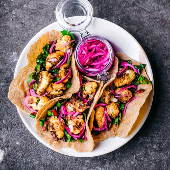 Cauliflower Tacos with Black Beans