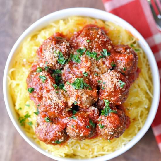 Spaghetti Squash and Meatballs