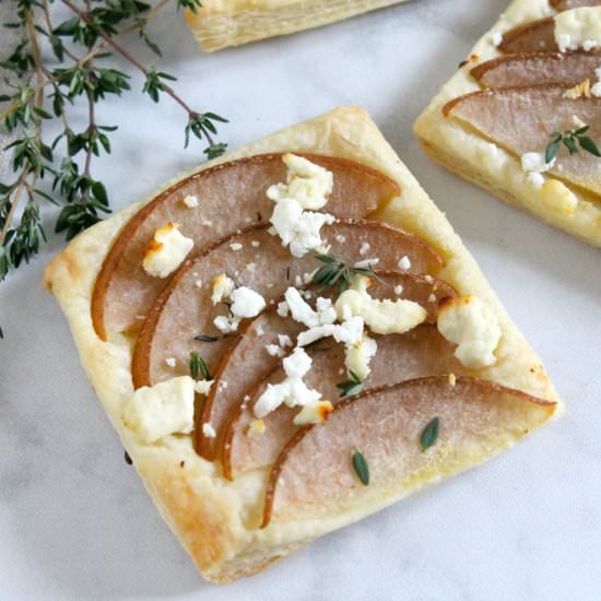 Pear Walnut Feta Tarts