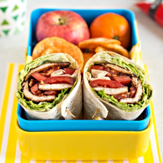 BBQ tofu bacon BLT wraps
