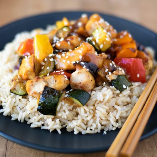 Sheet Pan Sweet and Sour Chicken