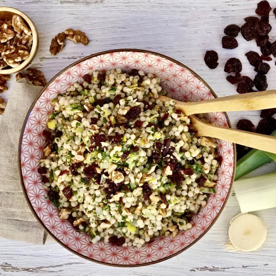 Pearl Couscous With Leeks