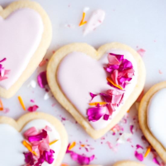 Lemon Sugar Cookies, Edible Flowers