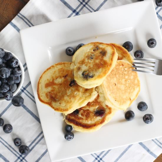 White Chocolate Blueberry Pancakes
