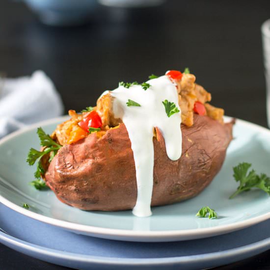 Thai Stuffed Sweet Potatoes