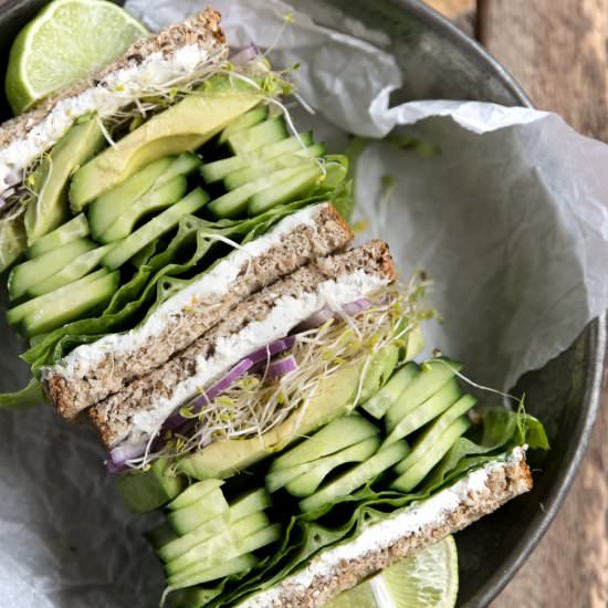 Goat Cheese and Avocado Sandwich