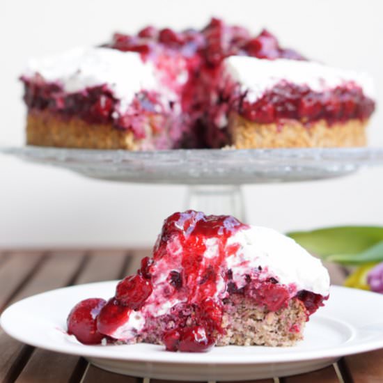 Gluten free Cherry Hazelnut Cake