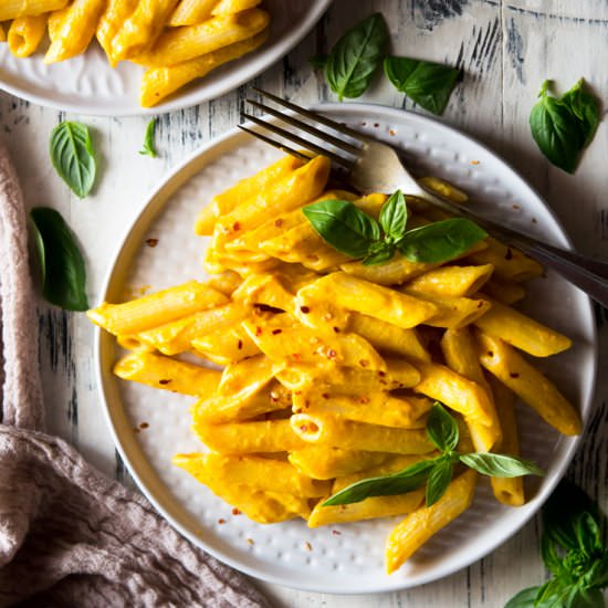 Creamy butternut squash pasta