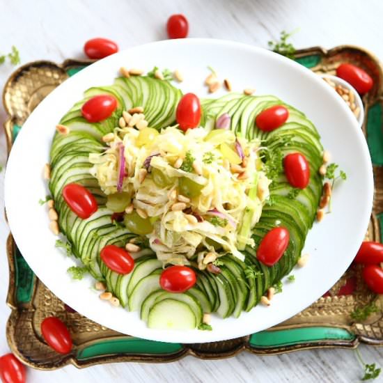 Slaw with Zucchini and Pine nuts