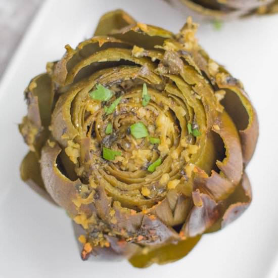 Healthy Crockpot Artichokes