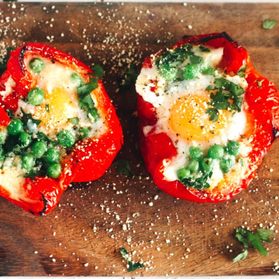 Breakfast Eggs Baked in Peppers