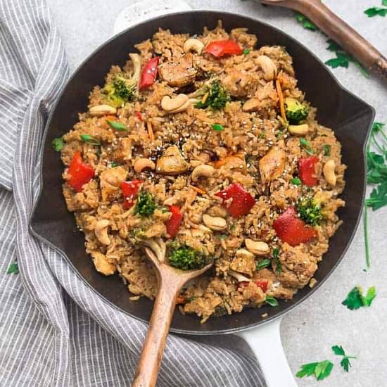 One Pot Cashew Chicken Rice