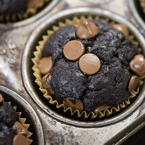 DOUBLE CHOCOLATE BANANA BREAD MUFFINS