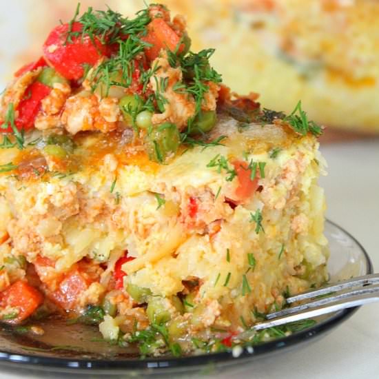 Chicken hash brown lasagna