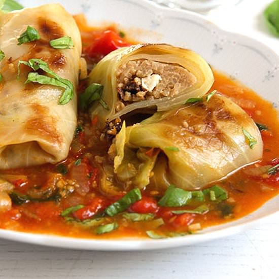 Vegetarian Cabbage Rolls & Millet