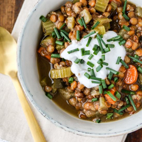 Pressure Cooker Lentil Soup