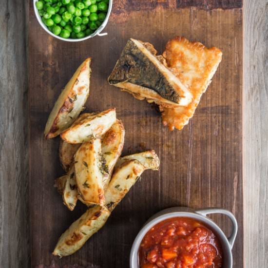 Beer Battered Vegan Fish and Chips