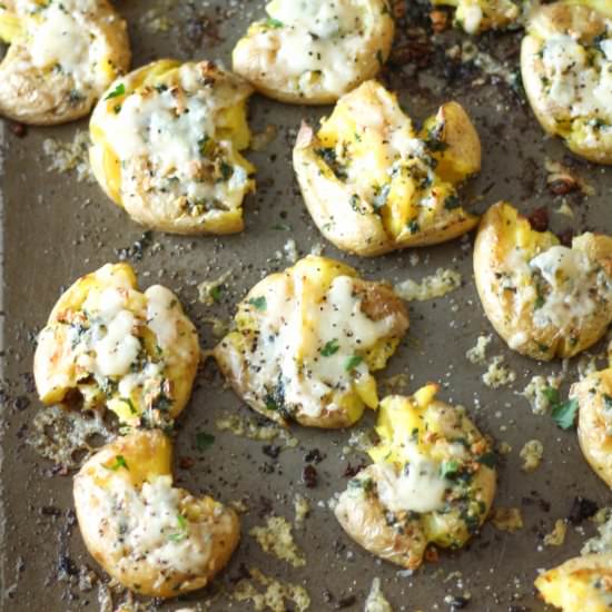 Garlic Parmesan Smashed Potatoes