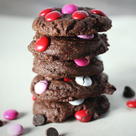 Fudgy M&M Brownie Cookies