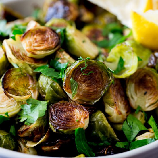 Roast Brussel Sprouts with Lemon