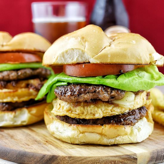 Double Stack “Fried Cheese” Burger