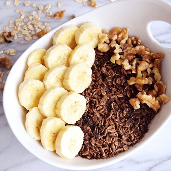 Vegan Chunky Monkey Oatmeal Bowl