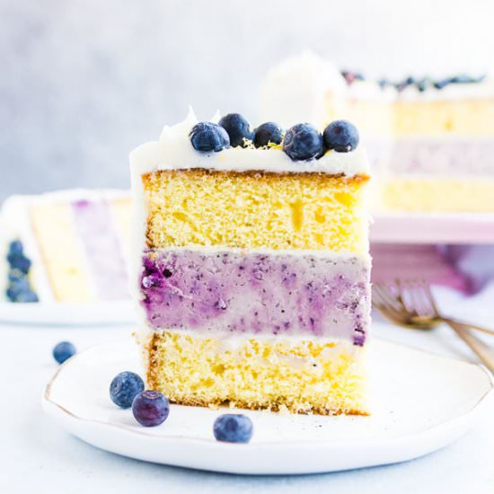 Lemon Blueberry Cheesecake Cake